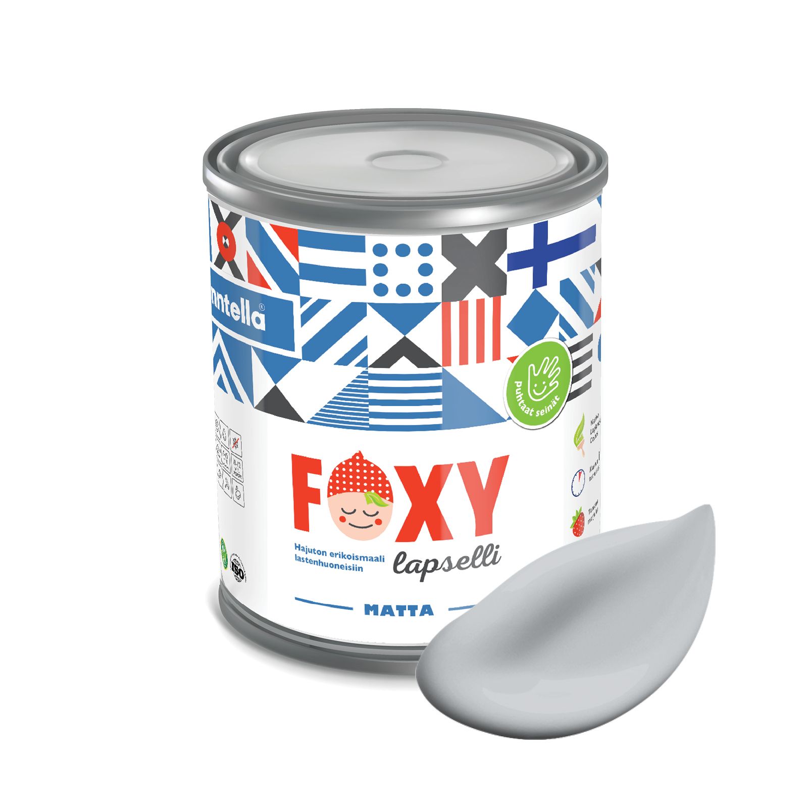 Краска для детской комнаты FOXY LAPSELLI matte, финская краска, матовая, моющаяся, цвет SU, Серый, для детской комнаты FOXY LAPSELLI matte, финская матовая, моющаяся
Краска для детской комнаты FOXY LAPSELLI matte, финская краска, матовая, моющаяся, цвет SU, Серый, для детской комнаты FOXY LAPSELLI matte, финская матовая, моющаяся