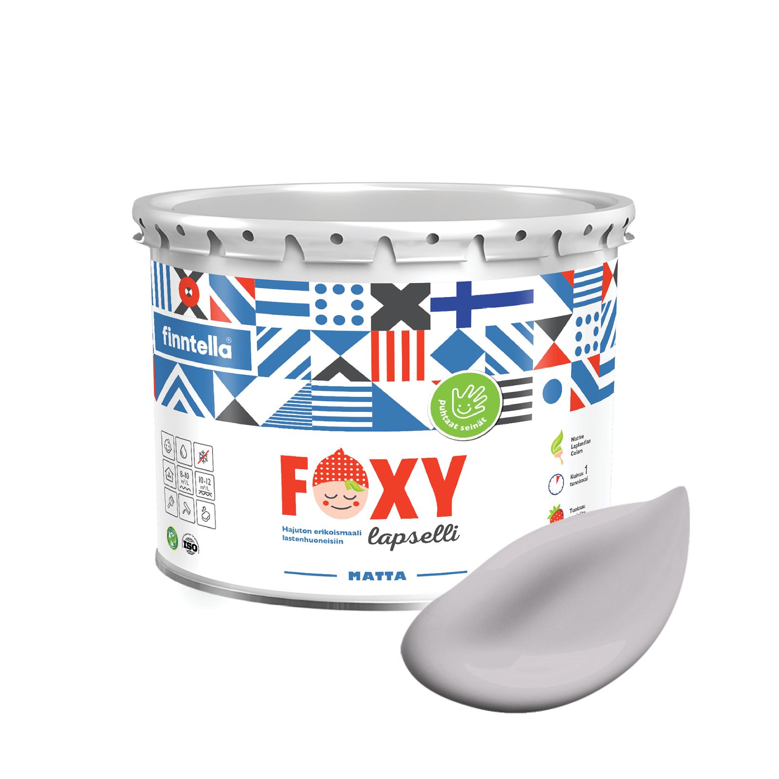 Краска для детской комнаты FOXY LAPSELLI matte, финская краска, матовая, моющаяся, цвет NU, Серый, для детской комнаты FOXY LAPSELLI matte, финская матовая, моющаяся
Краска для детской комнаты FOXY LAPSELLI matte, финская краска, матовая, моющаяся, цвет NU, Серый, для детской комнаты FOXY LAPSELLI matte, финская матовая, моющаяся