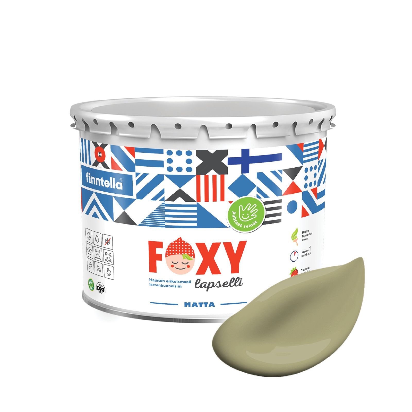 Краска для детской комнаты FOXY LAPSELLI matte, финская краска, матовая, моющаяся, цвет PE, Зеленый, для детской комнаты FOXY LAPSELLI matte, финская матовая, моющаяся
Краска для детской комнаты FOXY LAPSELLI matte, финская краска, матовая, моющаяся, цвет PE, Зеленый, для детской комнаты FOXY LAPSELLI matte, финская матовая, моющаяся