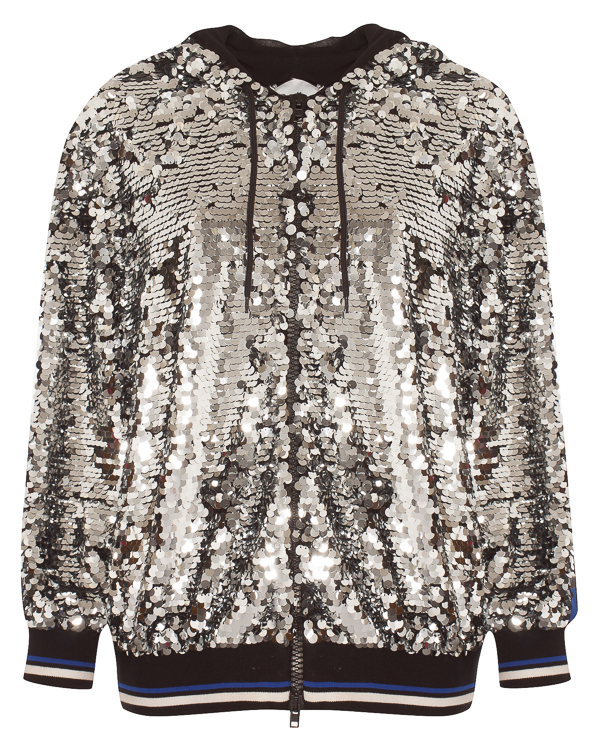 фото Толстовка женская msgm mdm66 серебристая 40 it