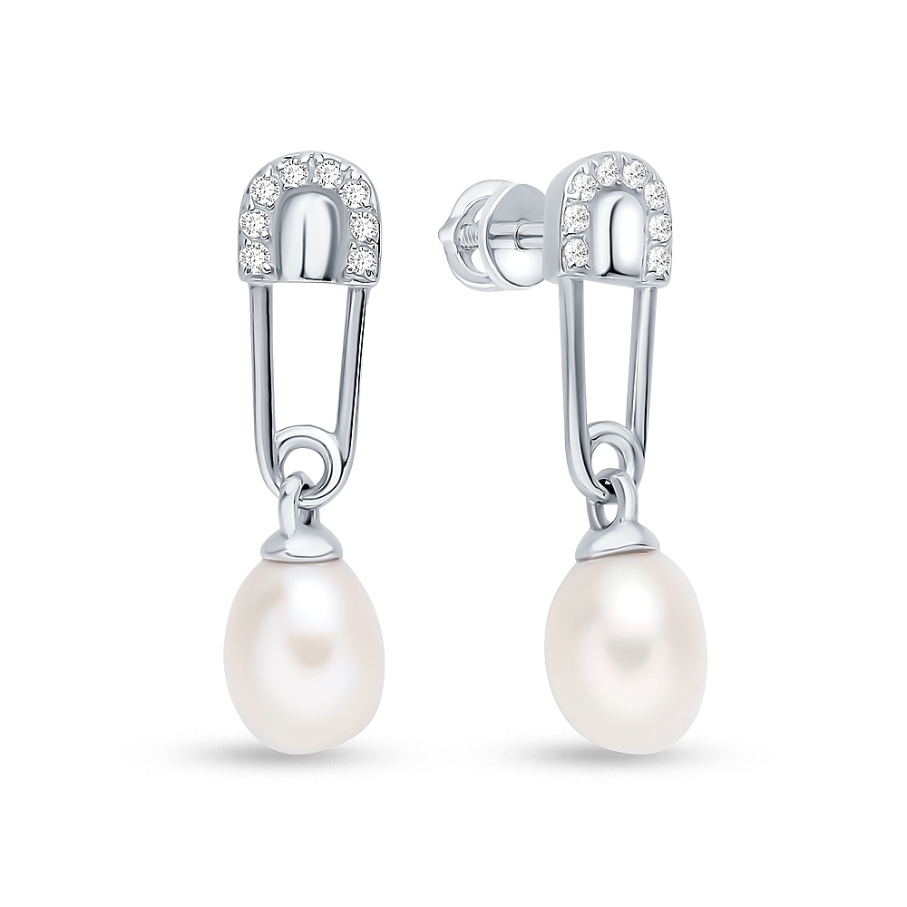 Серьги подвески из серебра 585Gold 702010562, жемчуг культивированный/фианит, 702010562
Серьги подвески из серебра 585Gold 702010562, жемчуг культивированный/фианит, 702010562