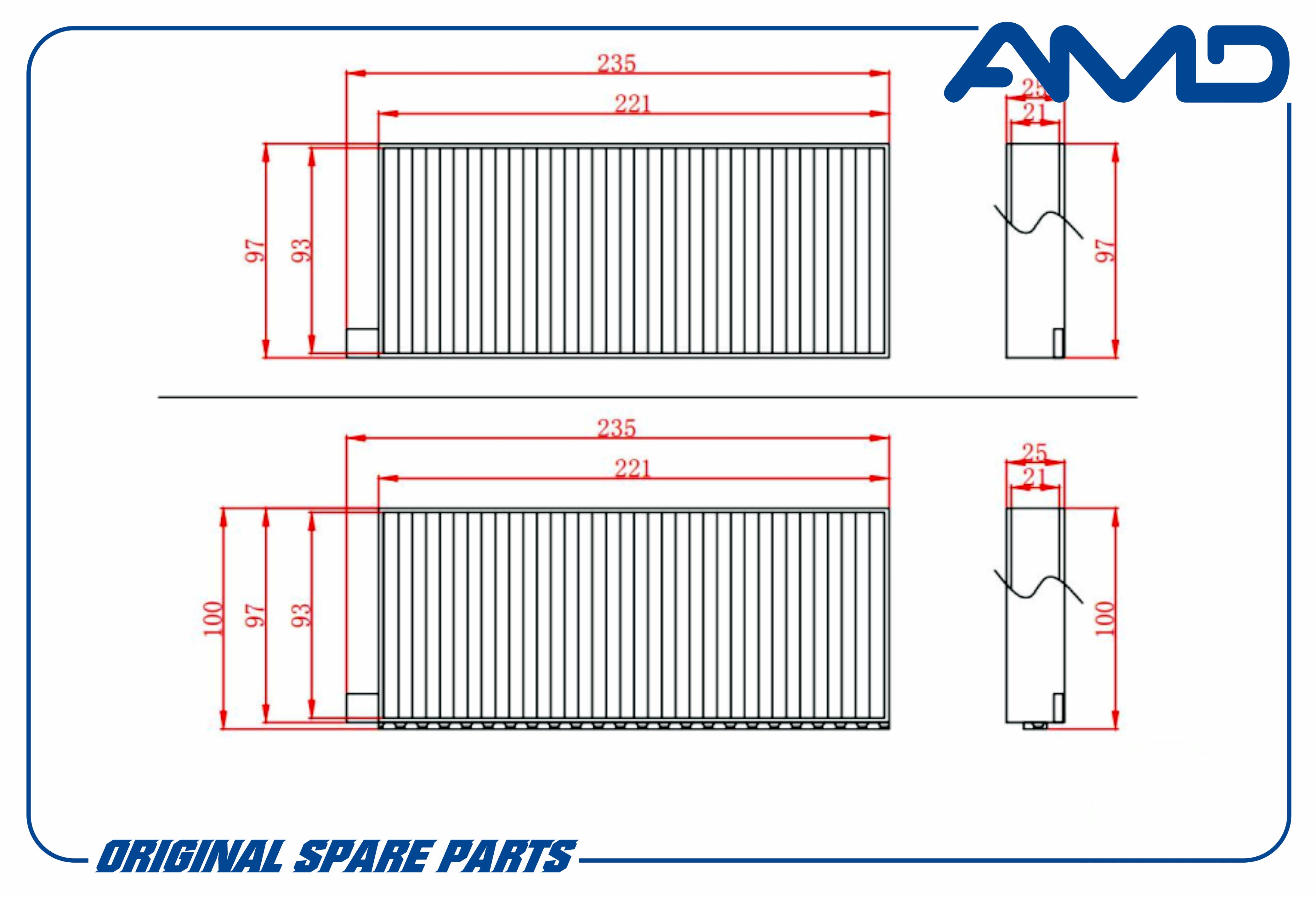 Фильтр салонный AMD угольный AMDFC12C 
Фильтр салонный AMD угольный AMDFC12C