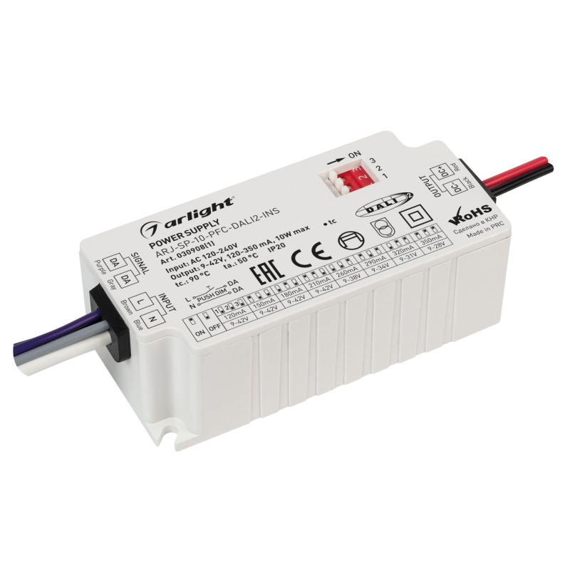 Блок питания Arlight ARJ-SP-10-PFC-DALI2-INS (10W, 9-42V, 0.12-0.35A) 030908(1), Белый, Arj
Блок питания Arlight ARJ-SP-10-PFC-DALI2-INS (10W, 9-42V, 0.12-0.35A) 030908(1), Белый, Arj