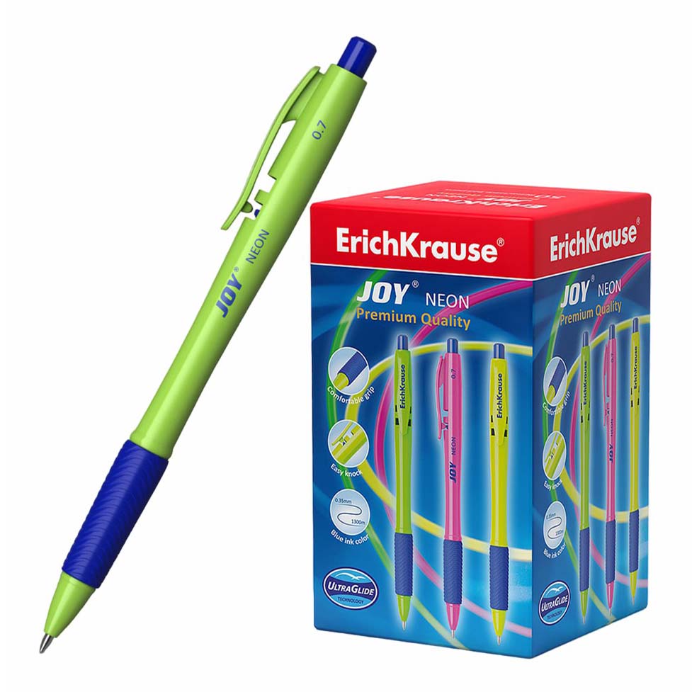 Ручка шариковая ErichKrause Joy Neon пишущий узел 0,7 мм цвет чернил синий в ассортименте
Ручка шариковая ErichKrause Joy Neon пишущий узел 0,7 мм цвет чернил синий в ассортименте
