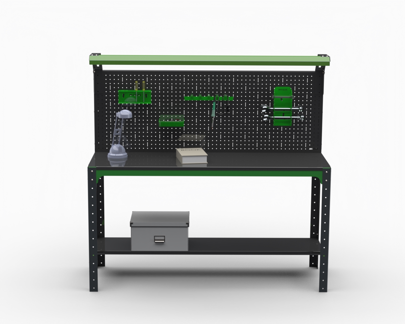 Стол металлический Metalex серия KIT 750х1500х500, 1 полка + перфопанель с комп. освещения
Стол металлический Metalex серия KIT 750х1500х500, 1 полка + перфопанель с комп. освещения