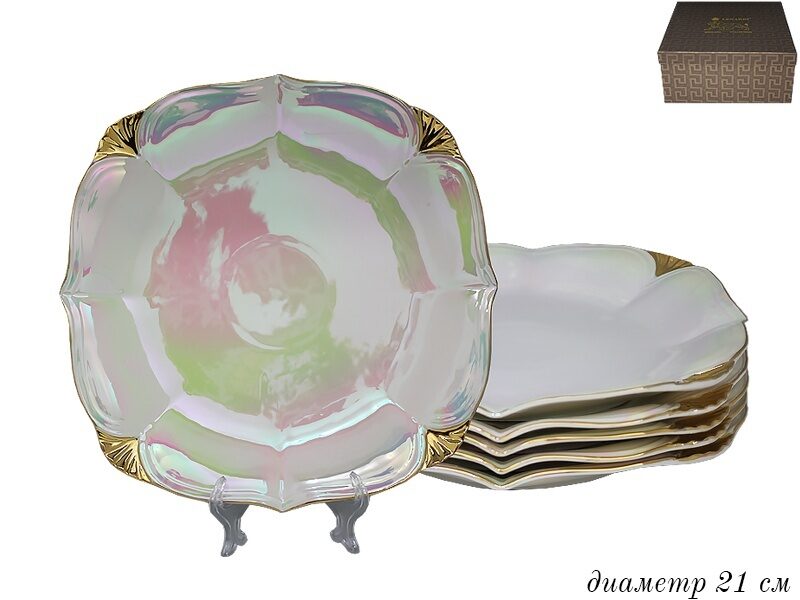 Набор тарелок 6шт фарфор Lenardi Перламутр 20см 105-692, Серебристый
Набор тарелок 6шт фарфор Lenardi Перламутр 20см 105-692, Серебристый