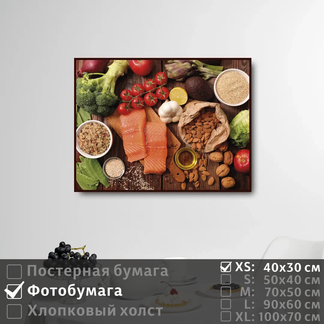 Постер на фотобумаге ПолиЦентр Здоровое питание овощи зелень рыба 40х30 см, ЗдоровоеПитаниеОвощиЗеленьРыба
Постер на фотобумаге ПолиЦентр Здоровое питание овощи зелень рыба 40х30 см, ЗдоровоеПитаниеОвощиЗеленьРыба