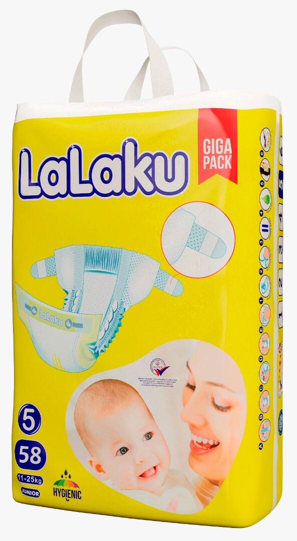 Подгузникики детские LaLaKu 5 на липучках 11-25 кг большая пачка, LALAKU-GIGAPACK-diapers
Подгузникики детские LaLaKu 5 на липучках 11-25 кг большая пачка, LALAKU-GIGAPACK-diapers