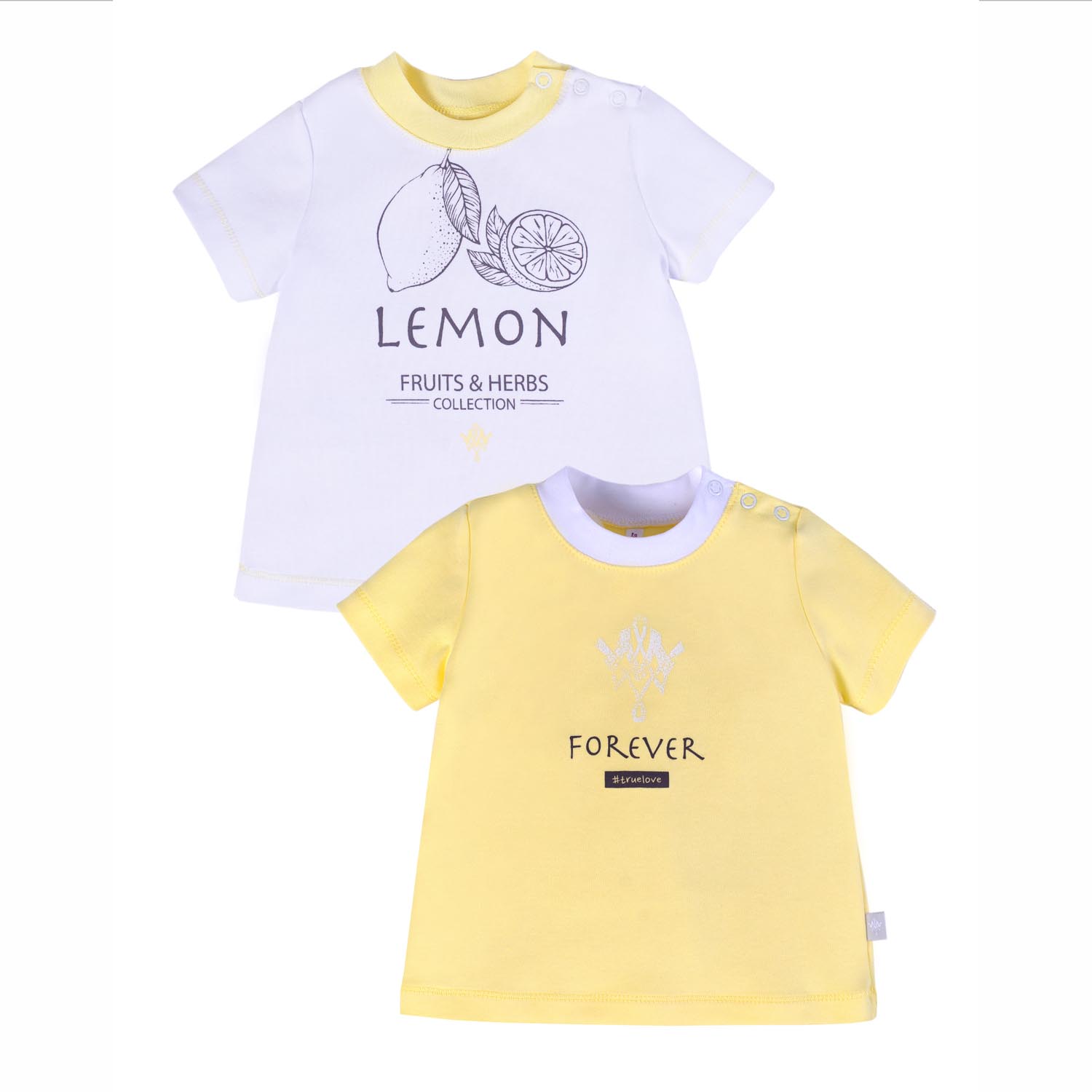 фото Комплект детский мамуляндия футболки 2шт. 21-16010 лимон, интерлок, 86, белый/желтый