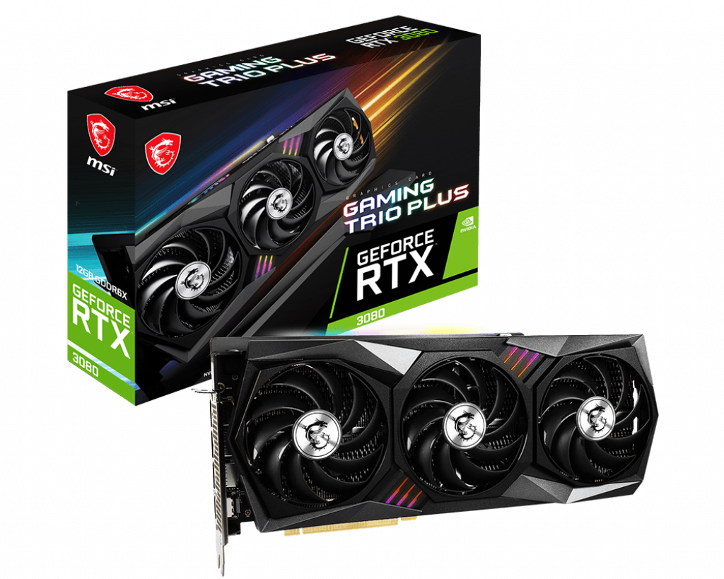 Видеокарта MSI nVidia GeForce RTX 3080 (RTX 3080 GAMING TRIO PLUS 12G LHR), GeForce RTX 3080
Видеокарта MSI nVidia GeForce RTX 3080 (RTX 3080 GAMING TRIO PLUS 12G LHR), GeForce RTX 3080