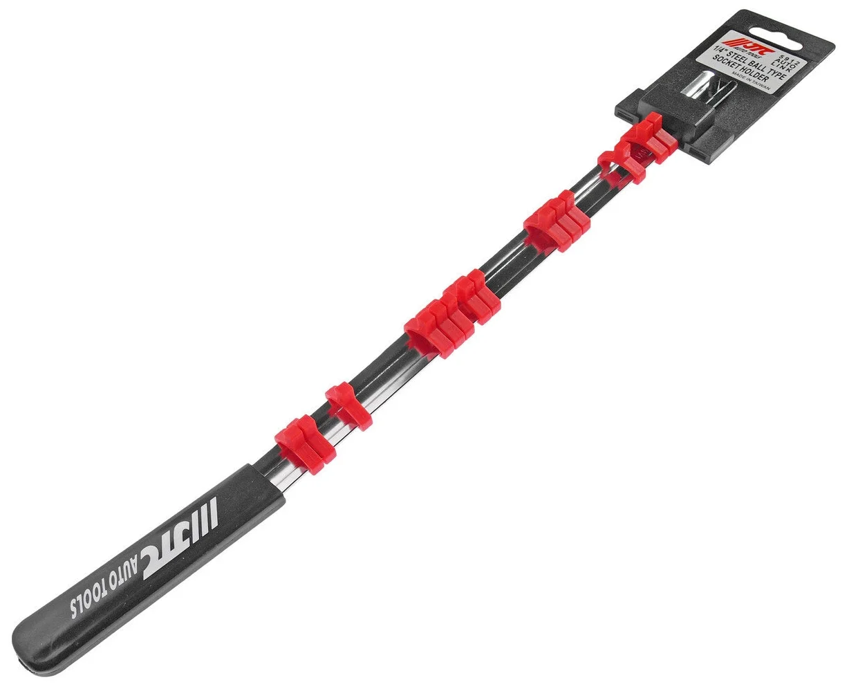 фото Держатель головок 1/4 (стальная рейка с пластиковой рукояткой, 14 шариковых фиксаторов) дл jtc