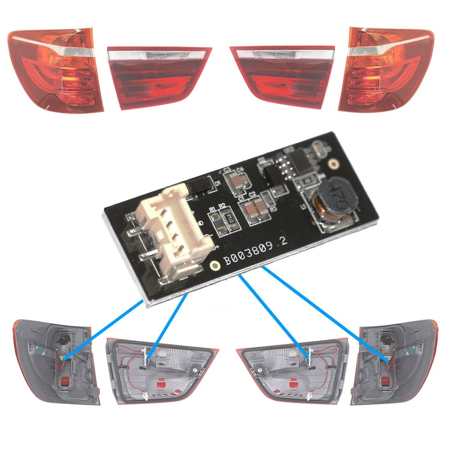 Драйвер-плата заднего светодиодного LED фонаря BMW X3 F25, розжиг 2010-2017 кузов Ф 25
Драйвер-плата заднего светодиодного LED фонаря BMW X3 F25, розжиг 2010-2017 кузов Ф 25