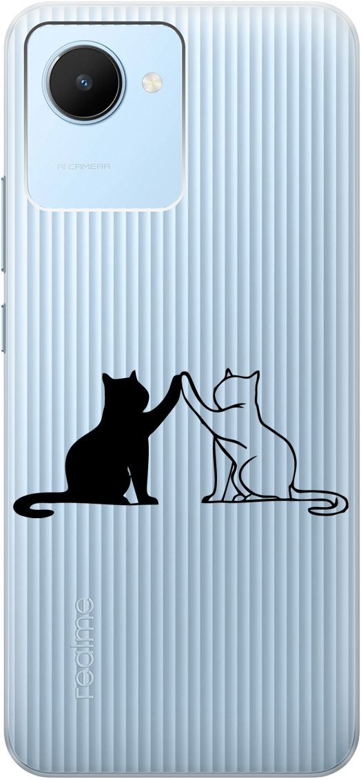 Силиконовый чехол на realme C30 с 3D принтом "Cats" прозрачный, Прозрачный;черный, 1566900
Силиконовый чехол на realme C30 с 3D принтом "Cats" прозрачный, Прозрачный;черный, 1566900