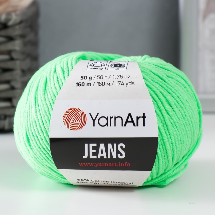 Пряжа "Jeans" 55% хлопок, 45% акрил 160м/50гр (60 зеленое яблоко), Зеленый, Пряжа для вязания "Jeans"
Пряжа "Jeans" 55% хлопок, 45% акрил 160м/50гр (60 зеленое яблоко), Зеленый, Пряжа для вязания "Jeans"