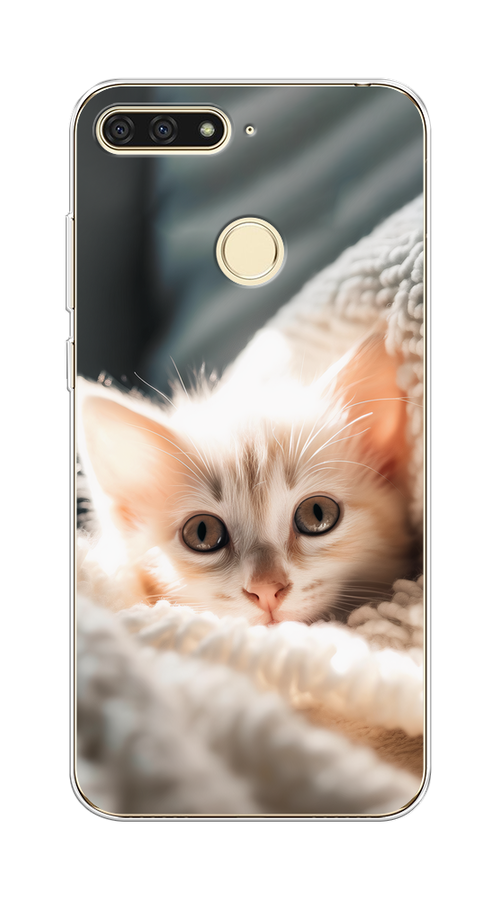Чехол на Honor 7C/7A Pro, Huawei Y6 Prime 2018 "Белый шкодливый котенок", Серый;белый;бежевый;оранжевый, 65450-1
Чехол на Honor 7C/7A Pro, Huawei Y6 Prime 2018 "Белый шкодливый котенок", Серый;белый;бежевый;оранжевый, 65450-1