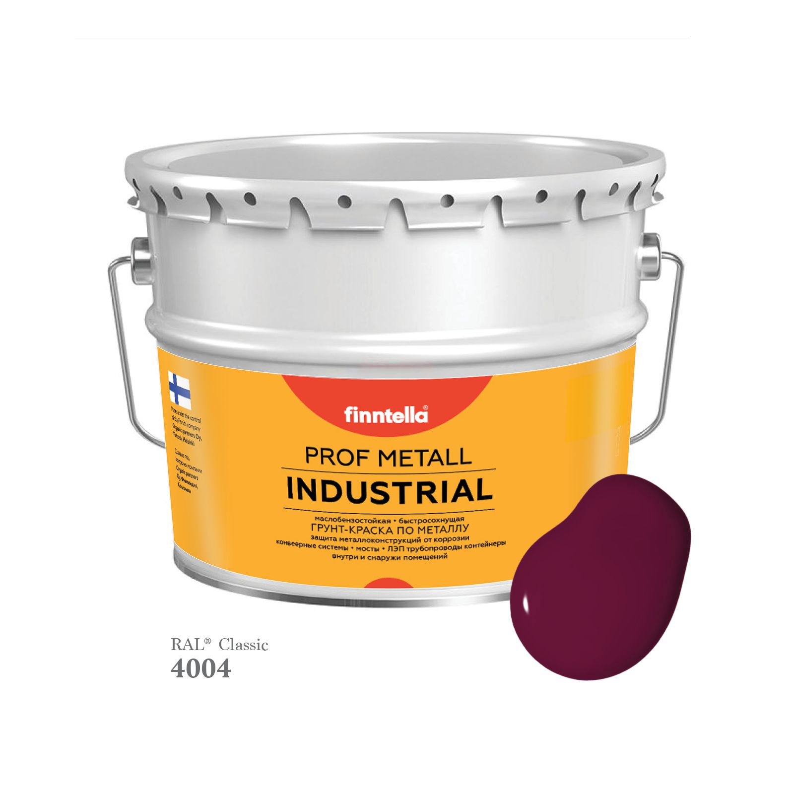 Краска METALL Prof INDUSTRIAL Matta, цвет RAL4004 Бордово-фиолетовый (Claret violet), 9л, METALL Prof Matta
Краска METALL Prof INDUSTRIAL Matta, цвет RAL4004 Бордово-фиолетовый (Claret violet), 9л, METALL Prof Matta