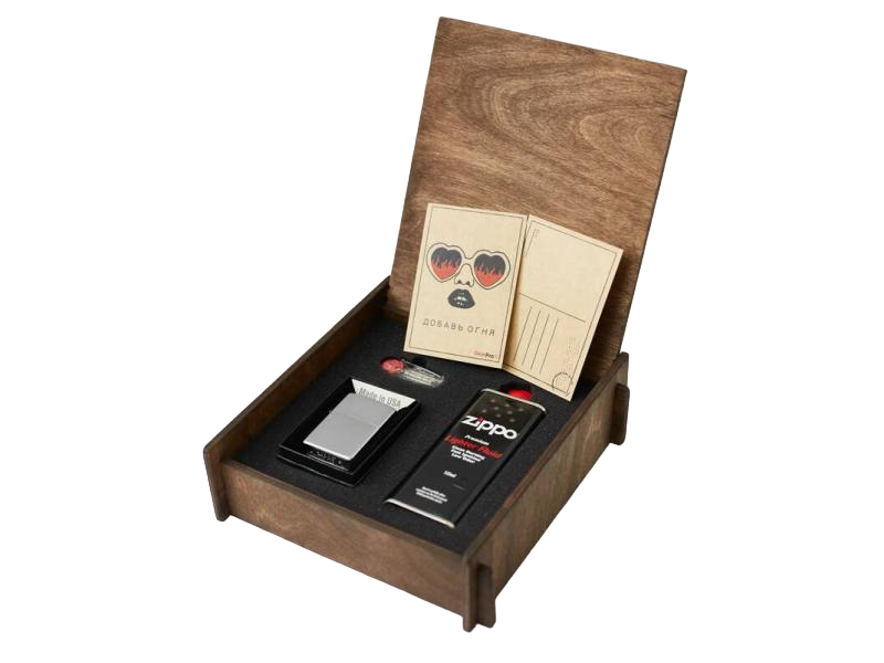 Подарочный набор оригинальная зажигалка Zippo 207 с топливом 125 мл+кремнии в деревя короб, Серебристый, 207-50r-box
Подарочный набор оригинальная зажигалка Zippo 207 с топливом 125 мл+кремнии в деревя короб, Серебристый, 207-50r-box