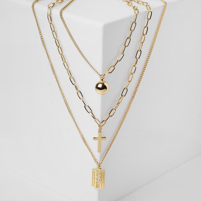 Комплект колье из бижутерного сплава 50 см Queen Fair Цепь, Бритва, крестик, бусина, Цепь, Бритва, крестик, бусина, золото
Комплект колье из бижутерного сплава 50 см Queen Fair Цепь, Бритва, крестик, бусина, Цепь, Бритва, крестик, бусина, золото