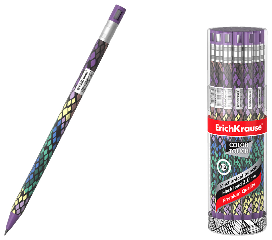Карандаш механический ErichKrause ColorTouch Purple Python 50832, 2.0 мм, с точилкой, НВ, Фиолетовый, 895-705
Карандаш механический ErichKrause ColorTouch Purple Python 50832, 2.0 мм, с точилкой, НВ, Фиолетовый, 895-705