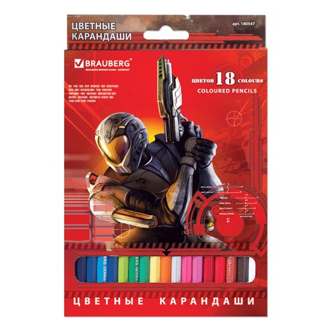 Карандаши цветные Brauberg Star Patrol, 18 цветов, Белый;голубой;желтый;зеленый;коричневый;красный;оранжевый;розовый;серый;синий;фиолетовый;черный
Карандаши цветные Brauberg Star Patrol, 18 цветов, Белый;голубой;желтый;зеленый;коричневый;красный;оранжевый;розовый;серый;синий;фиолетовый;черный