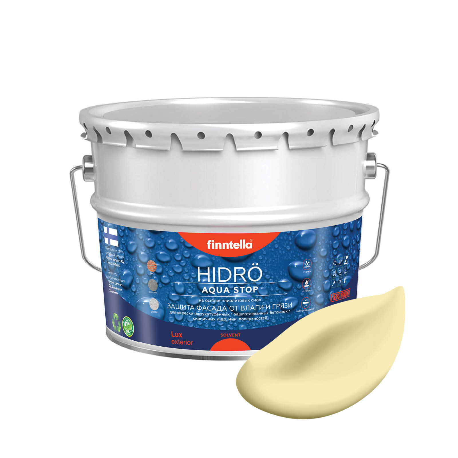 Краска HIDRO, SADE Светло-жёлтый, 9л, Желтый, HIDRO самоочищающаяся фасадная со свойствами лотоса, плиолит-полиуретановая
Краска HIDRO, SADE Светло-жёлтый, 9л, Желтый, HIDRO самоочищающаяся фасадная со свойствами лотоса, плиолит-полиуретановая