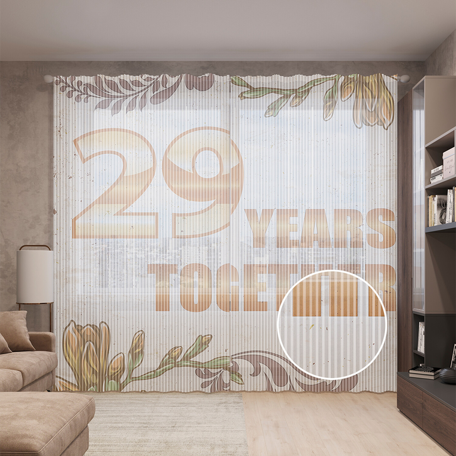 Тюль вуаль на шторной ленте с принтом JoyArty "29 лет вместе", 310х265 см, 29 лет вместе 
Тюль вуаль на шторной ленте с принтом JoyArty "29 лет вместе", 310х265 см, 29 лет вместе