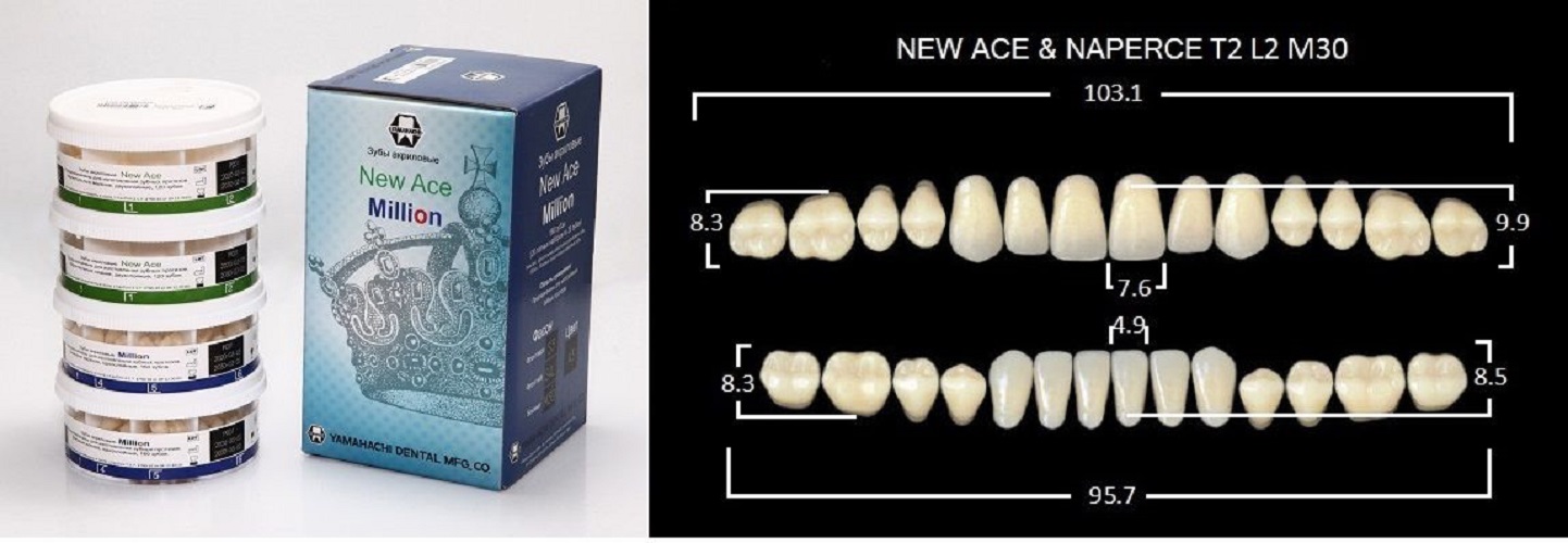 Зубы акриловые A2 T2, NEW ACE/NEW MILLION, 20 полных гарнитур YAMAHACHI, Зубы 20 полных гарнитур. NEW ACE NEW MILLION
Зубы акриловые A2 T2, NEW ACE/NEW MILLION, 20 полных гарнитур YAMAHACHI, Зубы 20 полных гарнитур. NEW ACE NEW MILLION