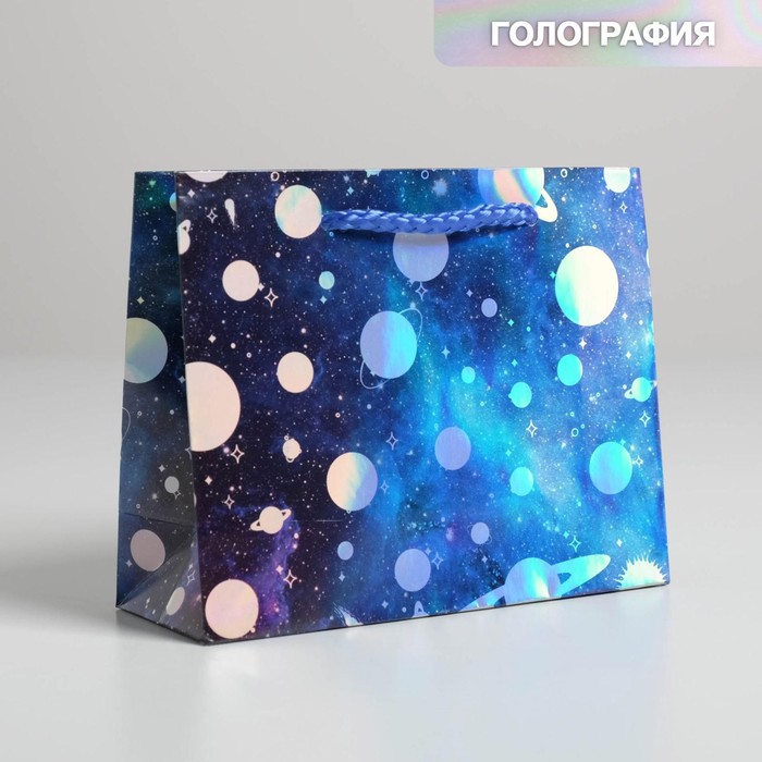 Пакет подарочный голографический «Космос», 15 х 12 х 5,5 см, Синий, Коллекция "Космическое счастье"
Пакет подарочный голографический «Космос», 15 х 12 х 5,5 см, Синий, Коллекция "Космическое счастье"