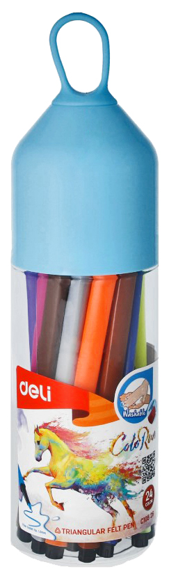 Фломастеры Deli ColoRun 24 шт, Разноцветный