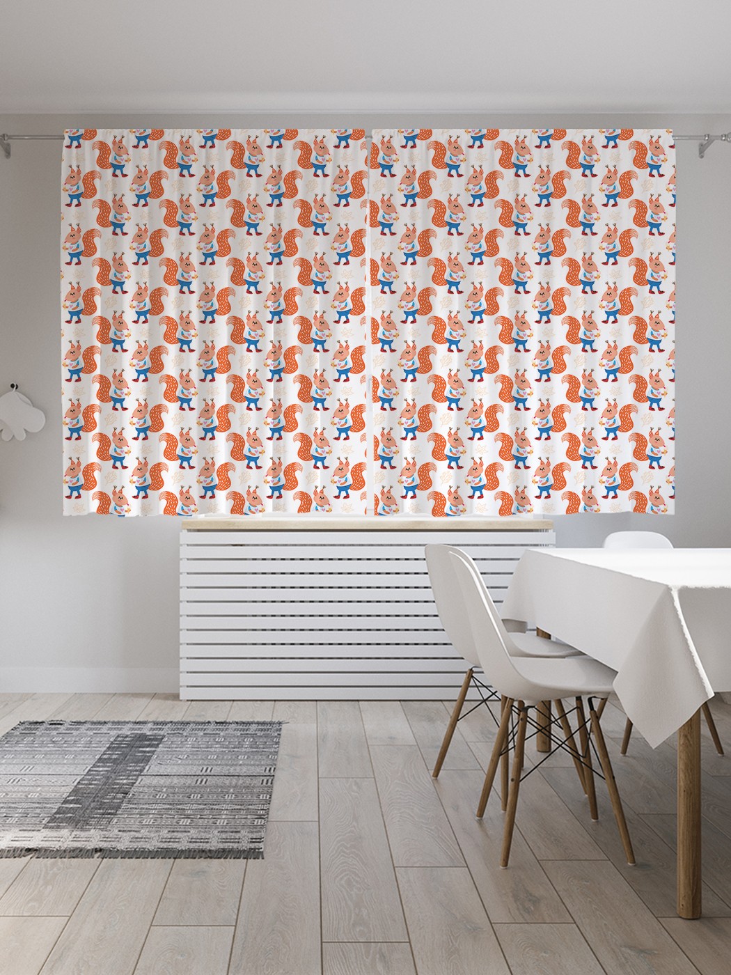 фото Шторы joyarty с фотопечатью "белка с мороженым" из сатена, 290х180 см