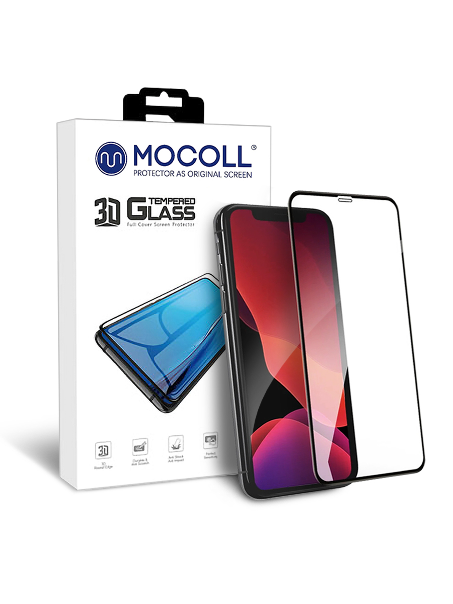 Защитное стекло MOCOLL 3D MIX для iPhone 11 PRO MAX / XS MAX Черное (Серия  Pearl), купить в Москве, цены в интернет-магазинах на Мегамаркет