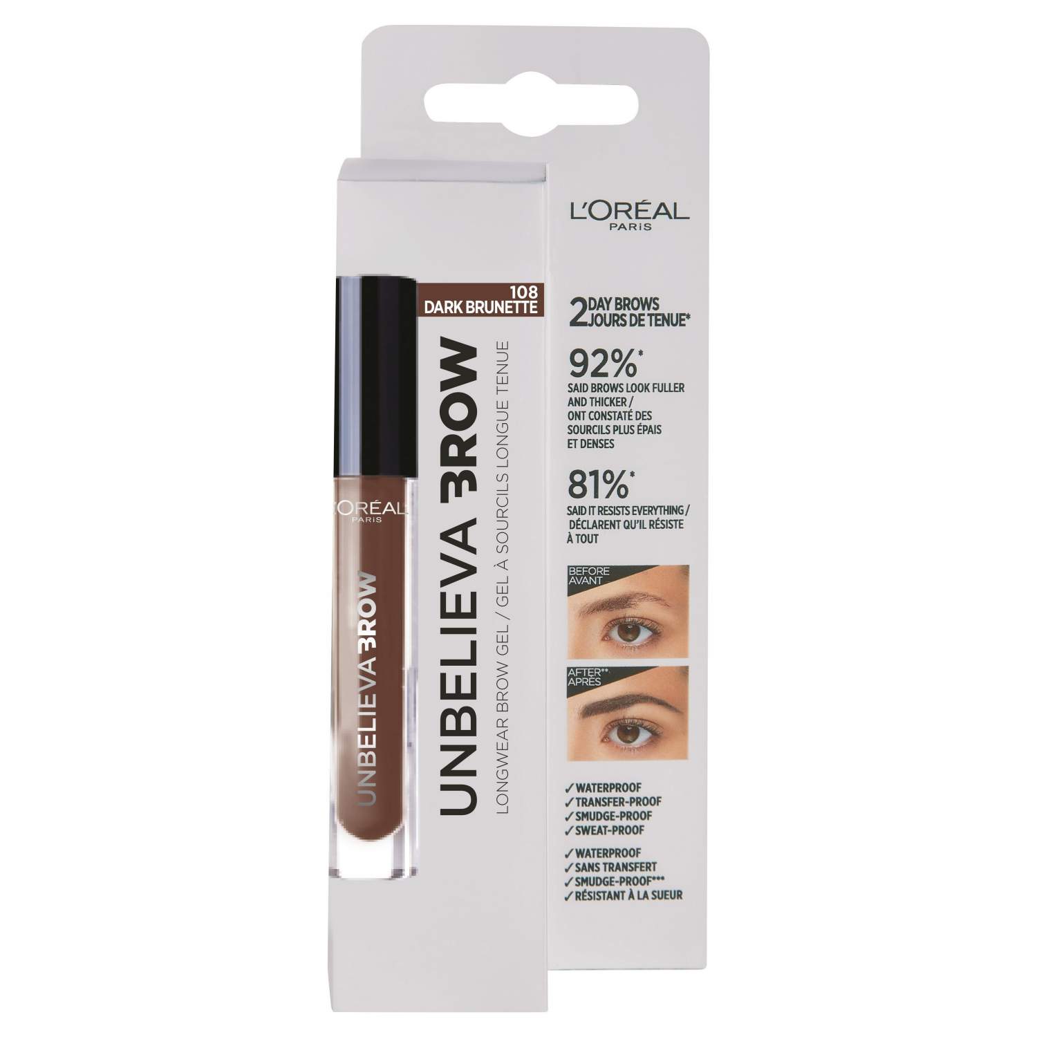Характеристики - тинт для бровей L’OREAL PARIS Unbelieva Brow 108 Dark Brun...