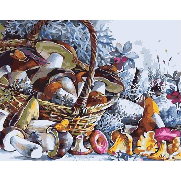 Купить картина по номерам на холсте 40*50 см Colibri Корзина с грибами  (VA-0715), цены на Мегамаркет | Артикул: 600001349283