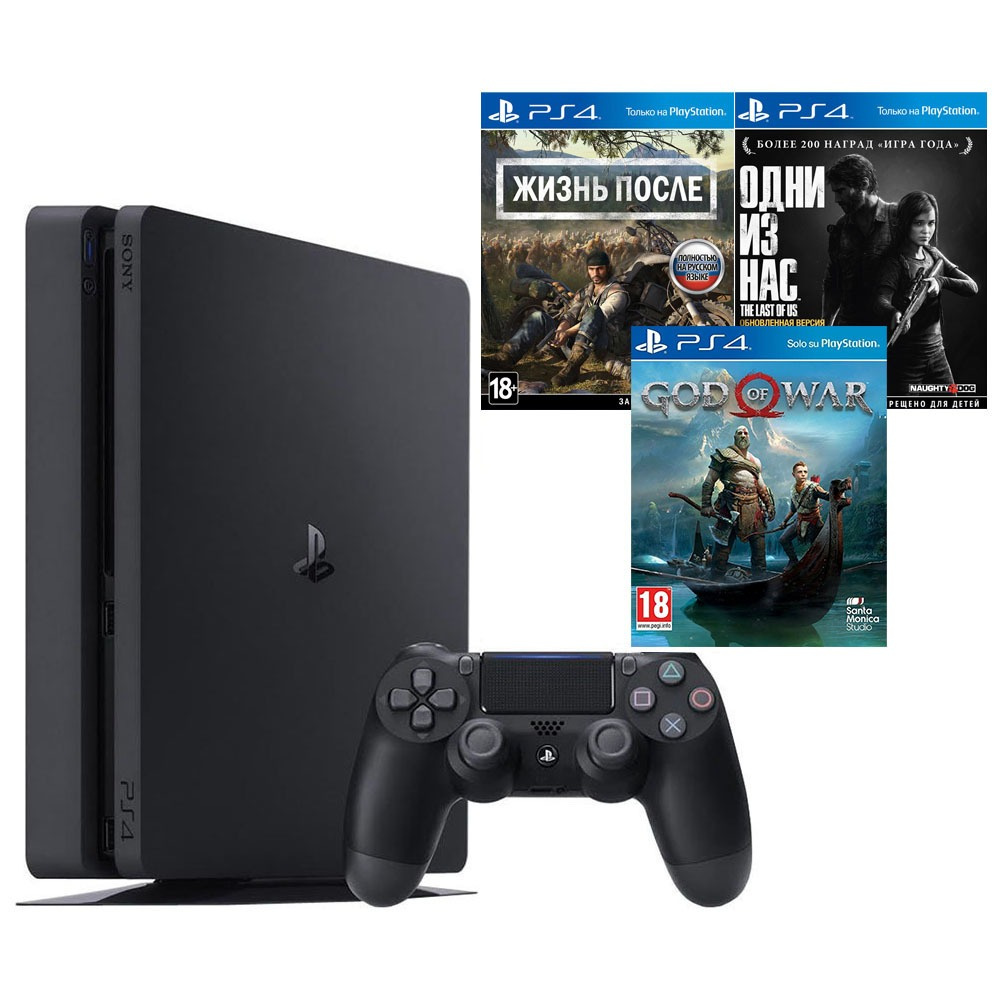 Игровая приставка Sony PlayStation 4 Slim 1TB DG/GOW/TLOU/PS Plus 3мес.  (CUH-2208B) - отзывы покупателей на маркетплейсе Мегамаркет | Артикул:  100026038026