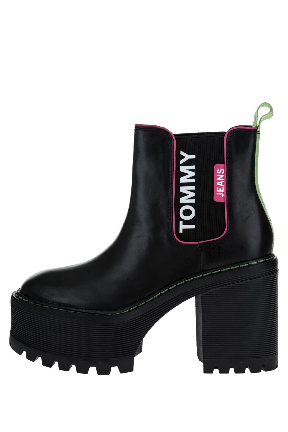 tommy jeans chelsea cleated heeled boot