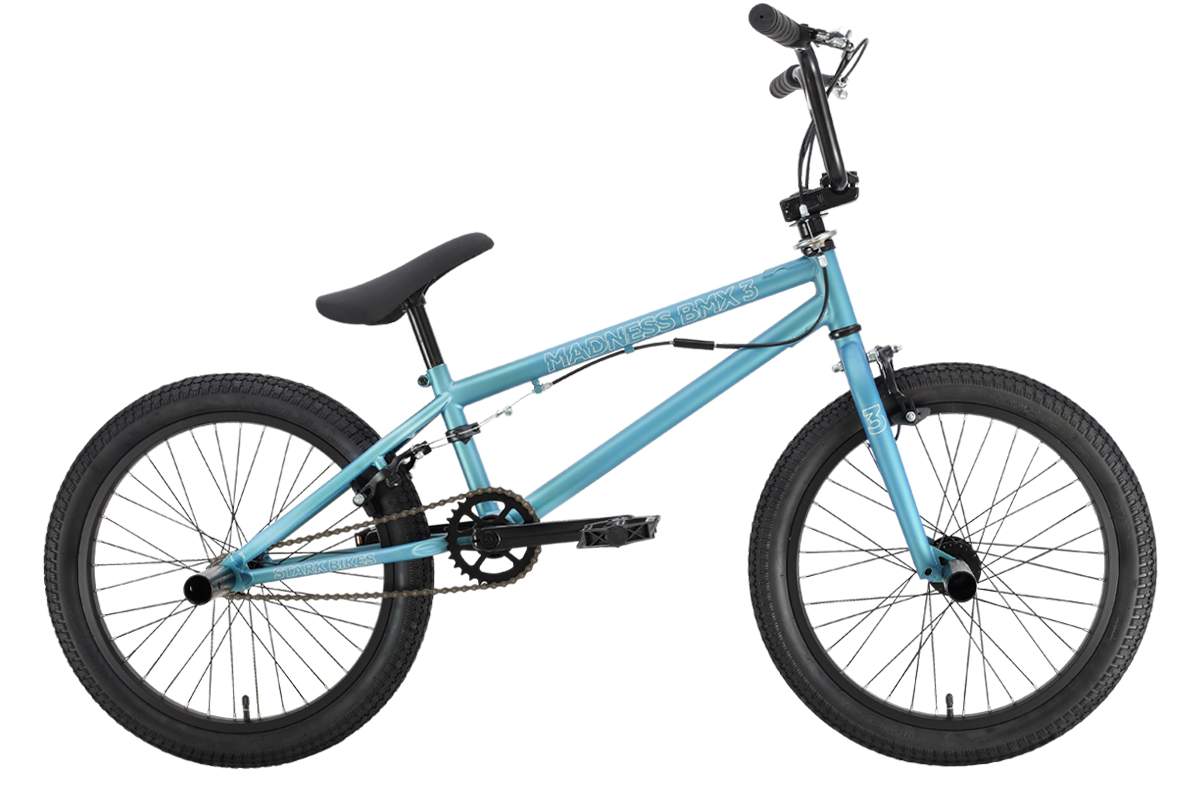 Велосипед Stark Madness BMX 3 2021 One Size синий/белый - отзывы  покупателей на Мегамаркет