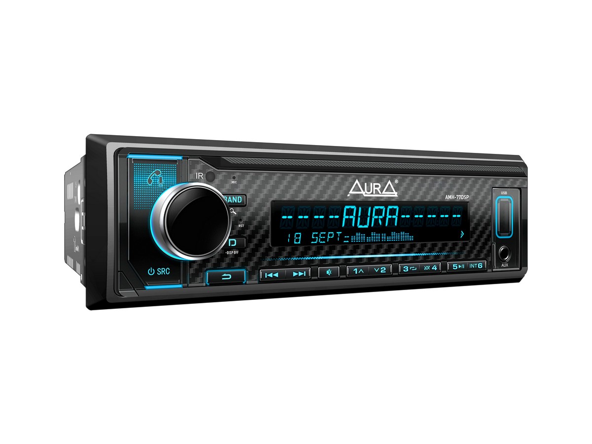 Купить автомагнитола процессорная 51Вт с Bluetooth, USB, AUX - AURA  AMH-77DSP, цены на Мегамаркет | Артикул: 600006013774