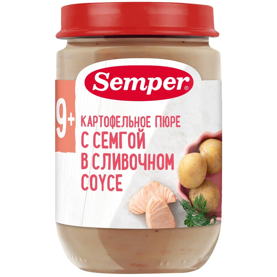 Купить пюре Semper Картофельное пюре с семгой в сливочном соусе с 9 мес.  190 г, 1 шт., цены на Мегамаркет | Артикул: 100023247591