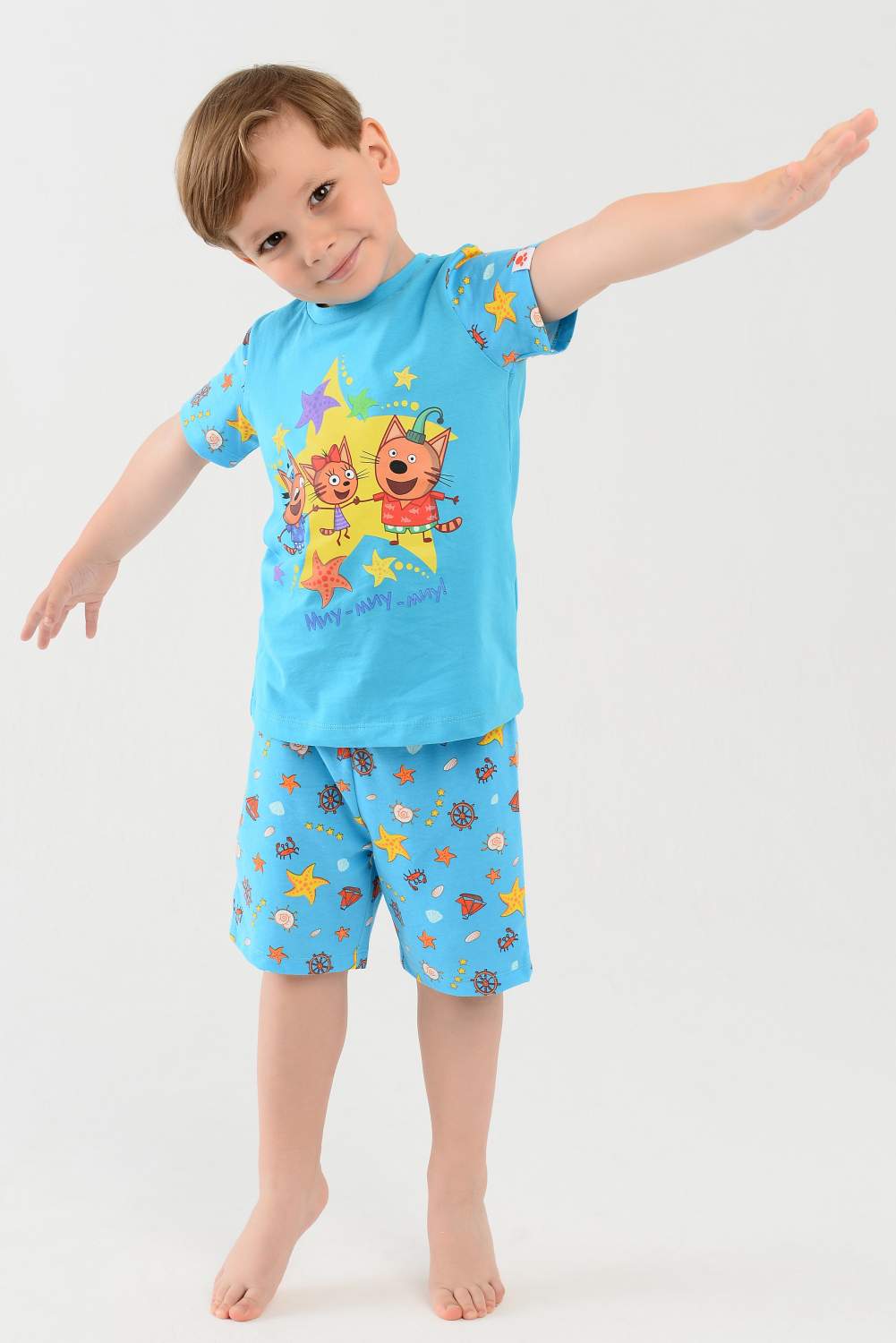 Купить пижама детская Три кота TKB249, голубой, 116, цены на