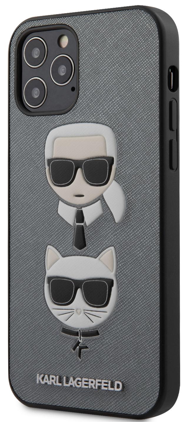 Чехол Karl Lagerfeld PU Saffiano Karl and Choupette для iPhone 12/12 Pro  Silver, купить в Москве, цены в интернет-магазинах на Мегамаркет