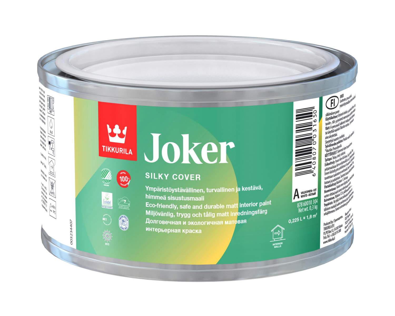 Краска Tikkurila Joker, база A, 0,225 л купить в интернет-магазине, цены на  Мегамаркет