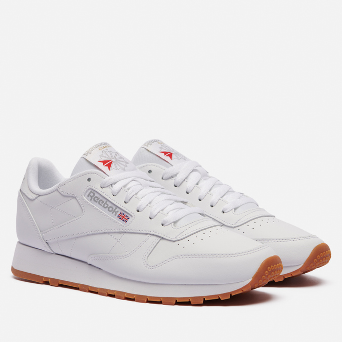 Кроссовки мужские Reebok Classic Leather белые 42.5 EU - купить в Москве,  цены на СберМегаМаркет