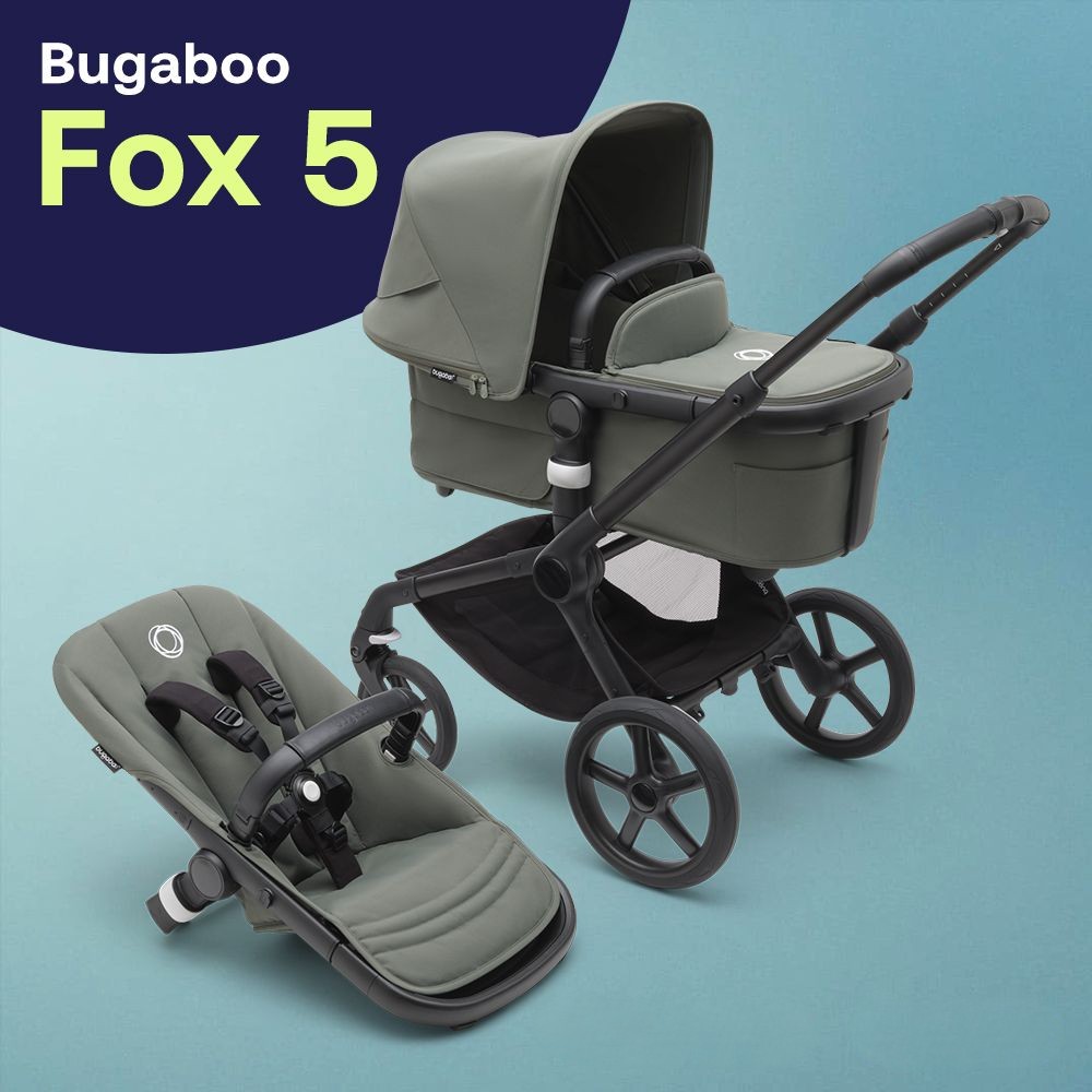 Купить коляска 2 в 1 Bugaboo Fox 5 Complete Black/Forest Green, цены на  Мегамаркет | Артикул: 600014020562