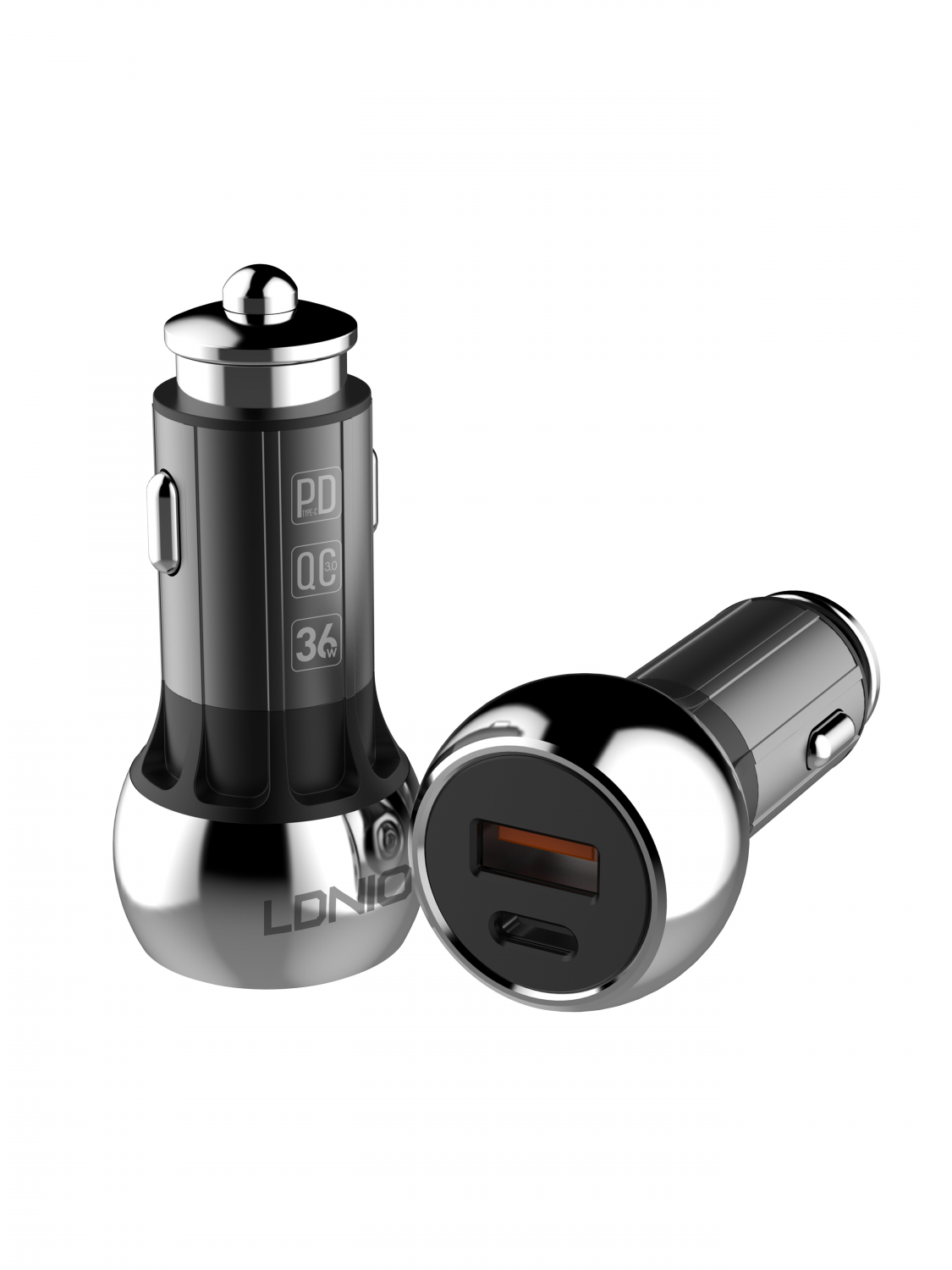 Купить авто ЗУ LDNIO C1 + Кабель Type-C PD + QC 3.0 2 USB Auto-ID  5V_9V_12V, 36W Black&Silver, цены на Мегамаркет | Артикул: 600002992216