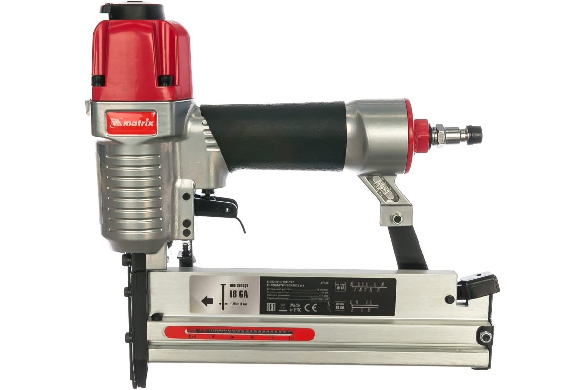 Нейлер-степлер пнев, 2 в 1, с рег, глуб,, гвозди 18GA, скобы 18GA ...