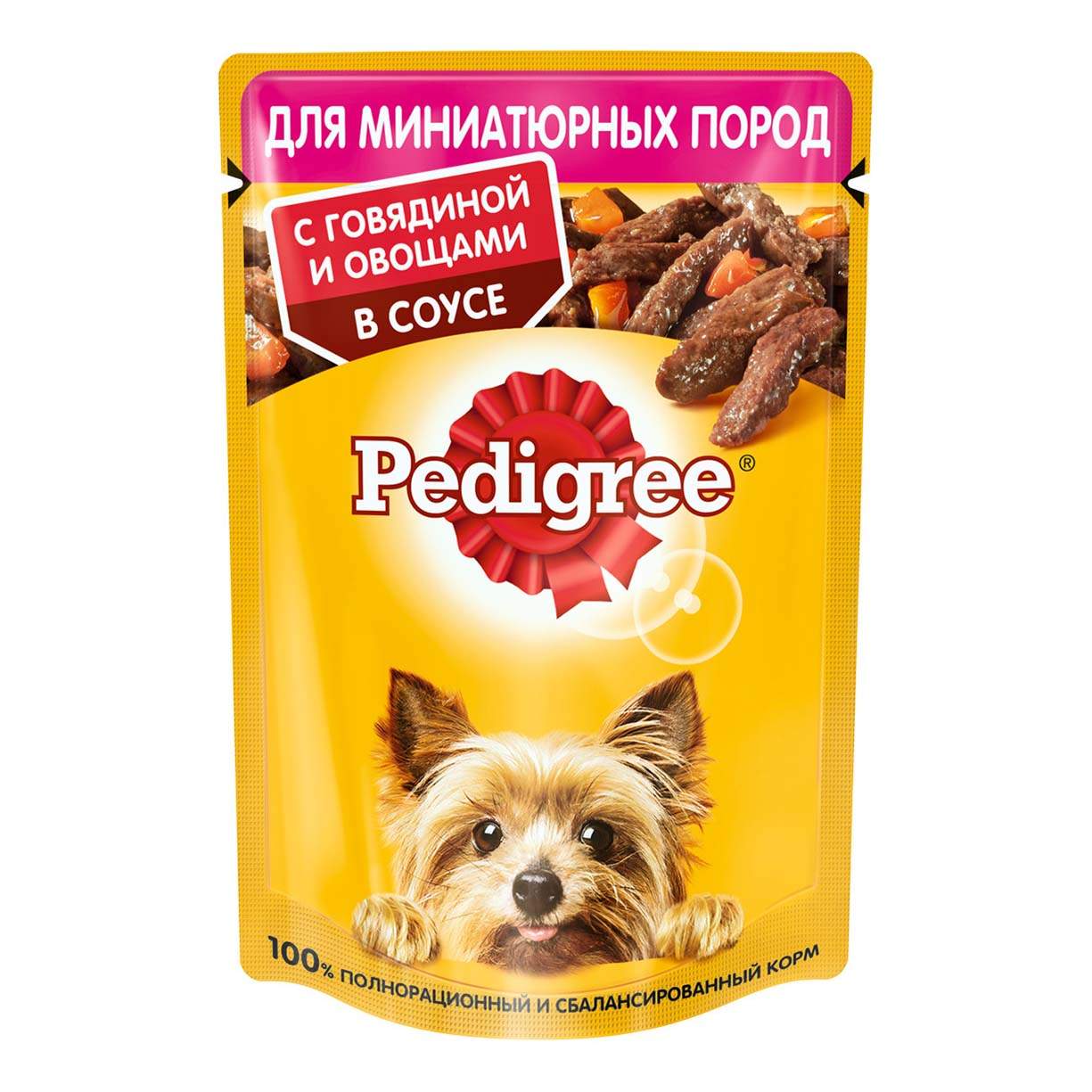 Влажный корм для собак Pedigree с говядиной и овощами в соусе, 85г - отзывы  покупателей на маркетплейсе Мегамаркет | Артикул товара:100043947391