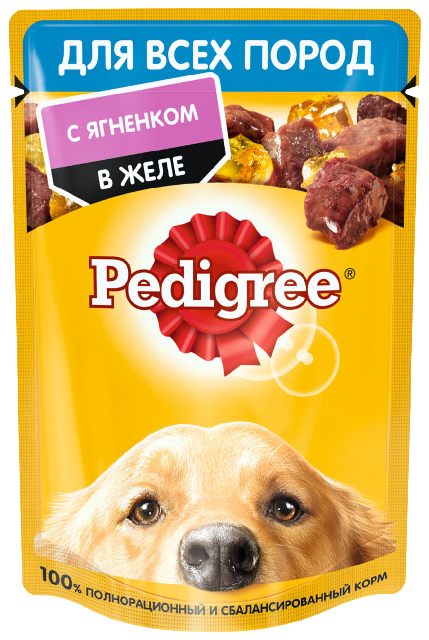 Влажный корм для собак Pedigree с ягненком в желе для, 85 г - отзывы  покупателей на маркетплейсе Мегамаркет | Артикул товара:100043947328