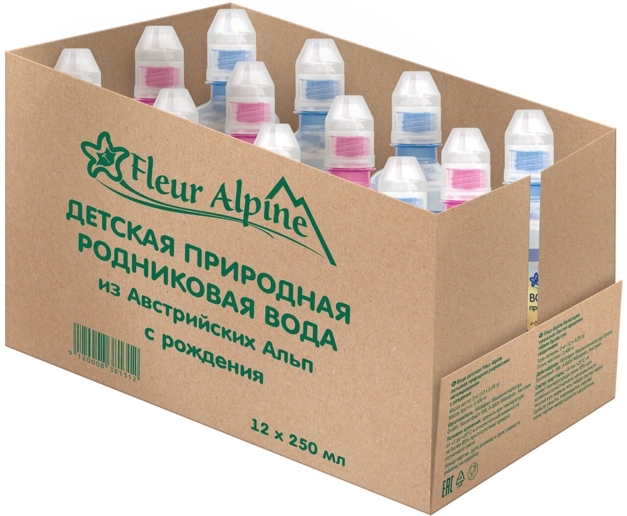 Вода детская природная родниковая, негазированная Fleur Alpine с рождения  0,25 л, 12 шт. – купить в Москве, цены в интернет-магазинах на Мегамаркет