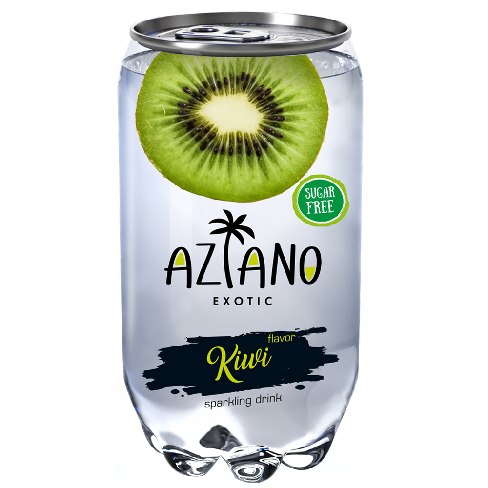 Купить напиток Aziano Kiwi, газированный, без сахара, 350 мл, цены на  Мегамаркет | Артикул: 100030011445