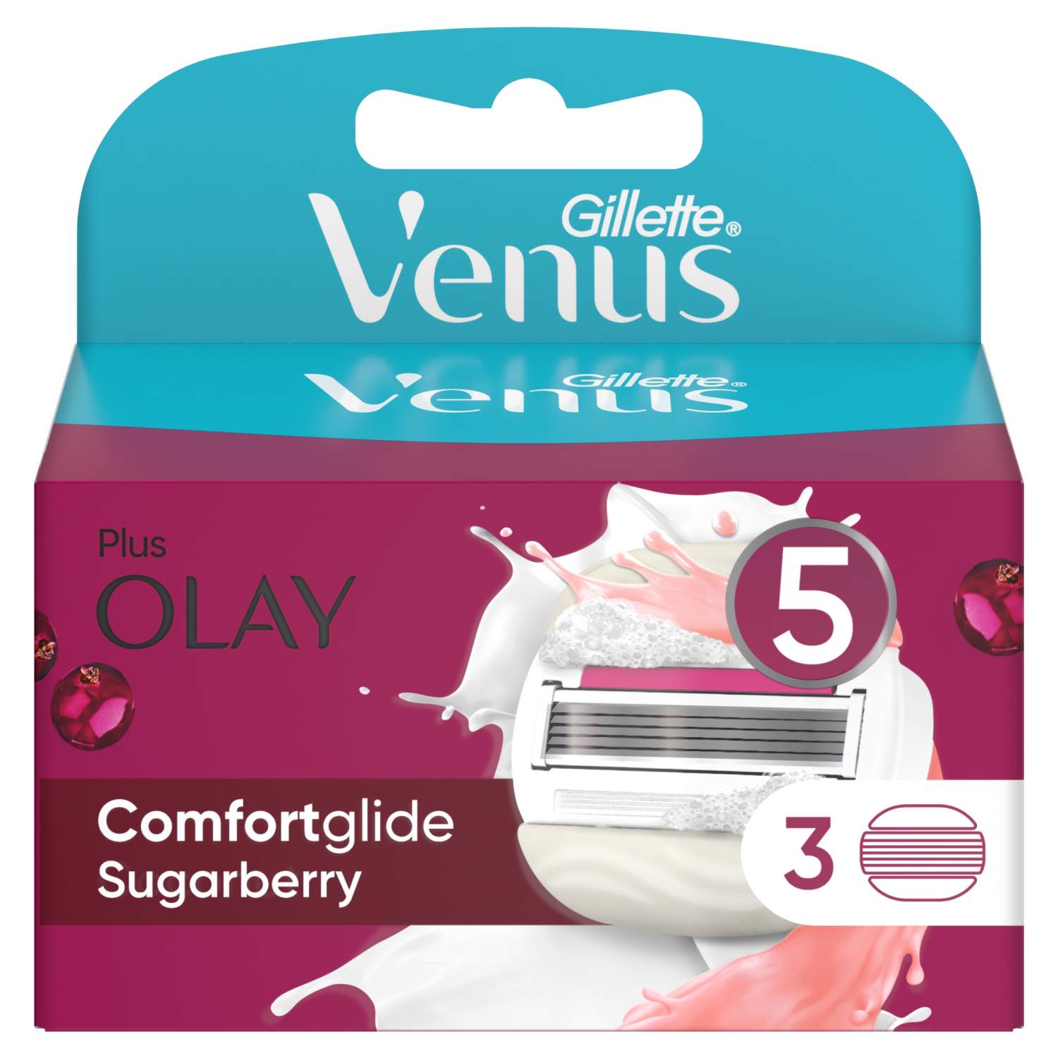 Сменные кассеты Gillette Venus Comfortglide&Olay Sugarberry, 3 шт – купить  в Москве, цены в интернет-магазинах на Мегамаркет